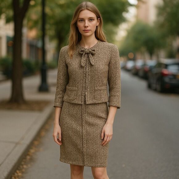 CHANEL Textured Tweed Suit Size 38 - Picture 3 of 14